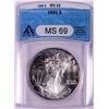 Image 1 : 1990 $1 American Silver Eagle Coin ANACS MS69