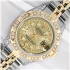 Rolex Ladies 2 Tone Champagne Diamond Lugs & Pyramid Oyster Perpetual Datejust W