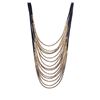 Image 1 : Leather Cord Necklace - Gold Plated
