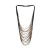 Image 2 : Leather Cord Necklace - Gold Plated