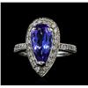 Image 2 : 2.19 ctw Tanzanite and Diamond Ring - 14KT White Gold