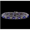 14KT White Gold 17.16 ctw Tanzanite and Diamond Bracelet