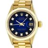 Image 1 : Rolex Ladies 18K Yellow Gold Blue Vignette Diamond Datejust President Wristwatch