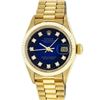 Image 2 : Rolex Ladies 18K Yellow Gold Blue Vignette Diamond Datejust President Wristwatch