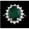 Image 2 : 6.51 ctw Emerald and Diamond Ring - 14KT White Gold