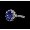 Image 1 : 3.01 ctw Tanzanite and Diamond Ring - 14KT White Gold