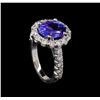 Image 4 : 3.27 ctw Tanzanite and Diamond Ring - 14KT White Gold