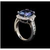 Image 4 : 14KT White Gold 5.42 ctw Tanzanite and Diamond Ring