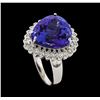 Image 4 : GIA Cert 13.48 ctw Tanzanite and Diamond Ring - 14KT White Gold