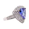 Image 2 : 4.79 ctw Tanzanite and Diamond Ring - 18KT White Gold