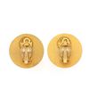 Image 3 : Hermes Gold Leather Clip-on Earrings