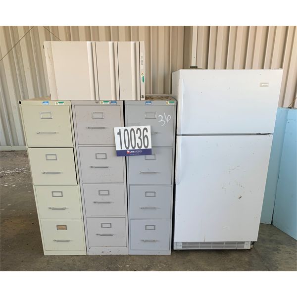 REFRIGERATOR, FILE CABINETS, Selling Offsite: Located in Guntersville, AL