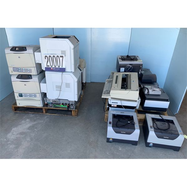 PRINTERS, SCANNERS, HOLE PUNCH, TYPEWRITERS, NETWORK SWITCHES, CALCULATOR, Selling Offsite: Located 