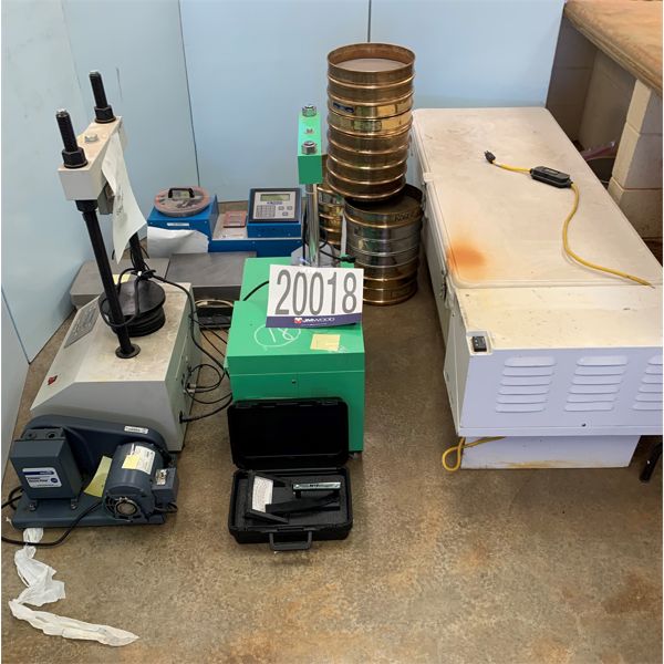 BALANCES, WATER LAB BATH, TEST PRESS, DETECTOR, SHAKER SIEVES, VACUUM PUMP, VACUUM DRYING APPARTUS, 