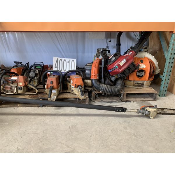 CHAIN SAWS, BLOWERS, GRASS TRIMMERS, Selling Offsite: Located in Alexander City, AL