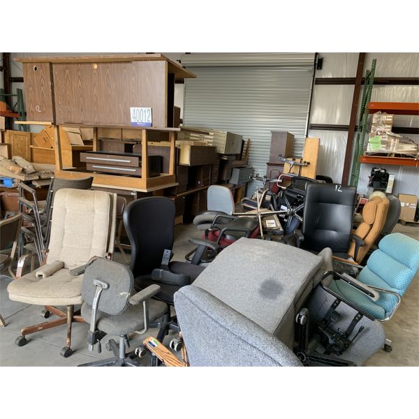 DESKS, CABINETS, TABLE, CHAIRS , Selling Offsite: Located in Alexander City, AL