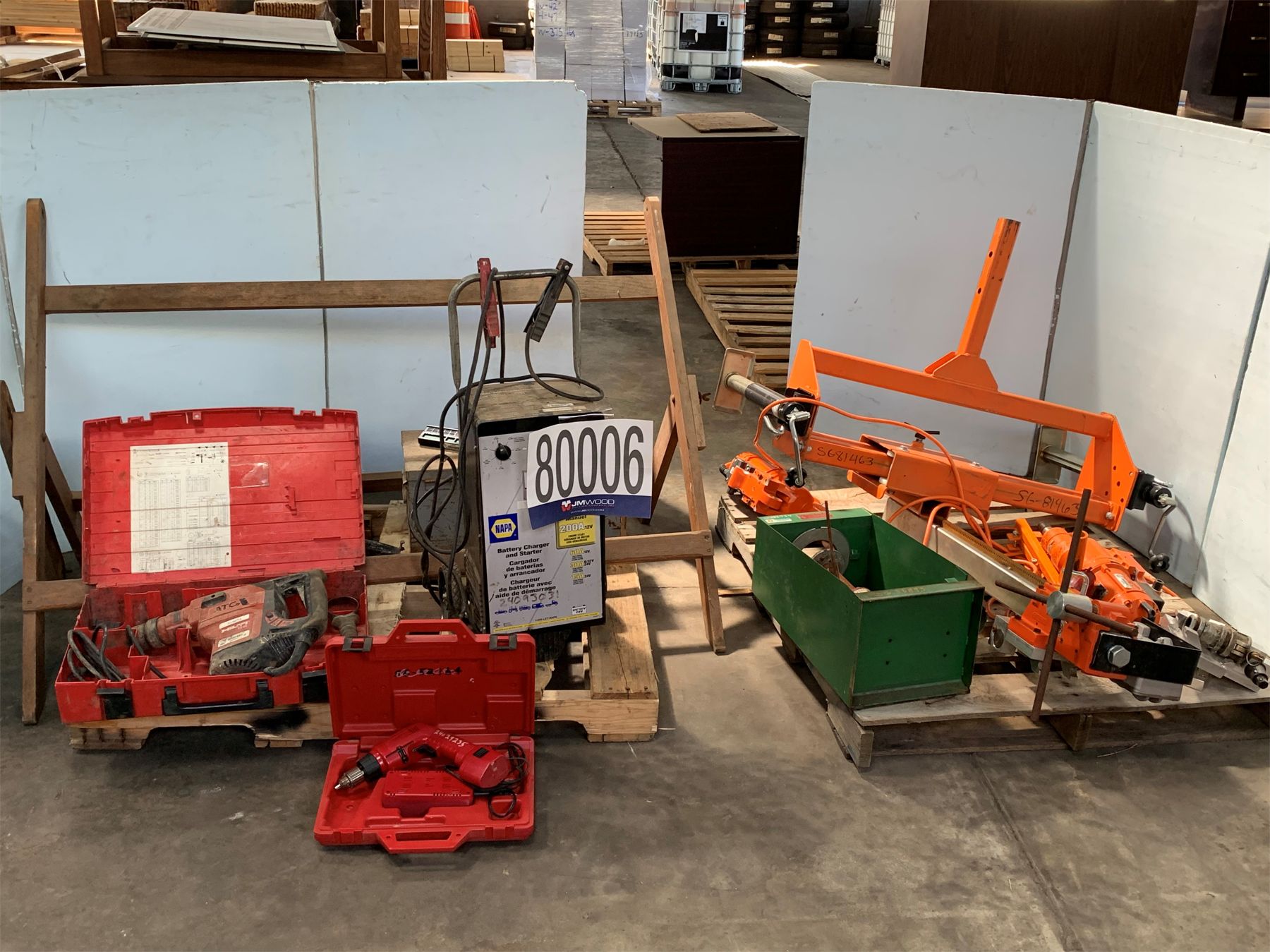 SPECIMEN EXTRACTOR, TIRE BEAD SETTING TOOL, BATTERY CHARGER, DRILLS ...