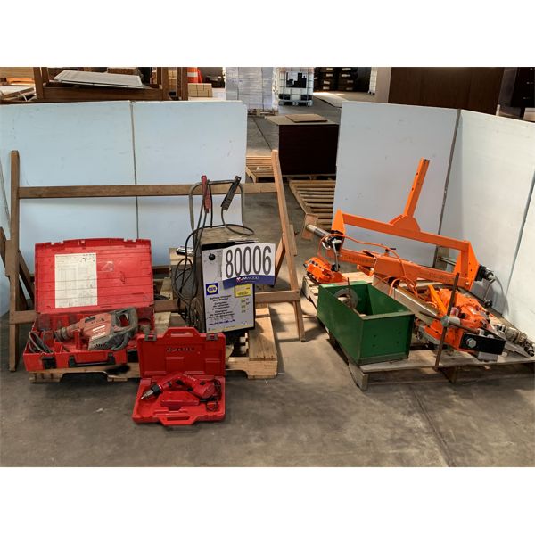 SPECIMEN EXTRACTOR, TIRE BEAD SETTING TOOL, BATTERY CHARGER, DRILLS, SOUNDING REEL, DISTANCE MEASURE