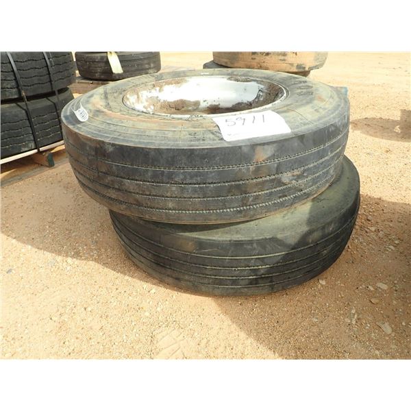 (2) 11R22.5 TIRES & RIMS (A2)