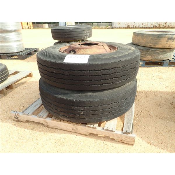 (2) 10.00R20 TIRES & RIMS (A2)
