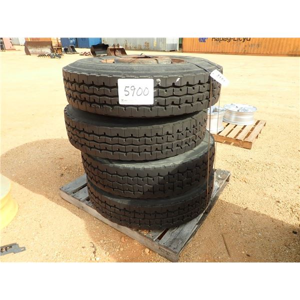 (4) 10.00R20 TIRES & RIMS (A2)