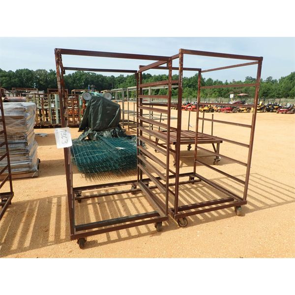 (2) METAL ROLL AROUND STORAGE RACKS (B9) - J.M. Wood Auction Company, Inc.