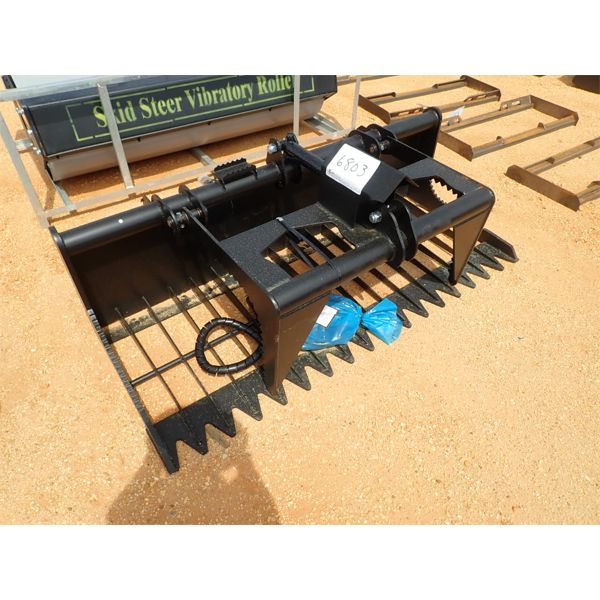 76" skeleton grapple bucket, single cylinder, fits skid steer loader  (B-5)