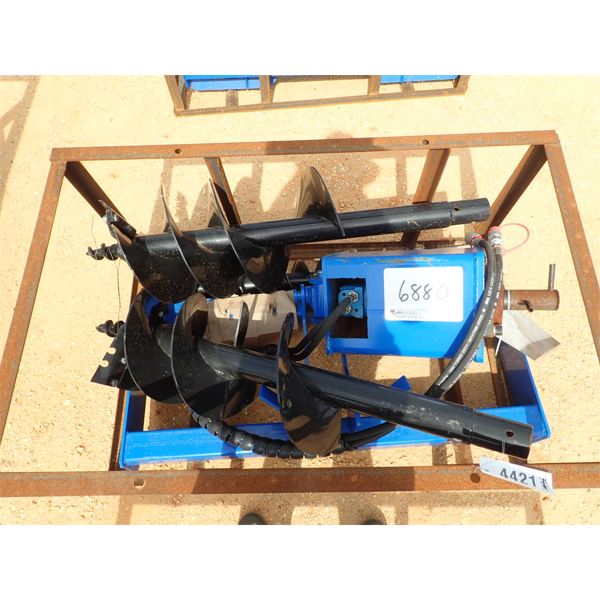HYD AUGER W/2 BITS , fits skid steer loader (B5)