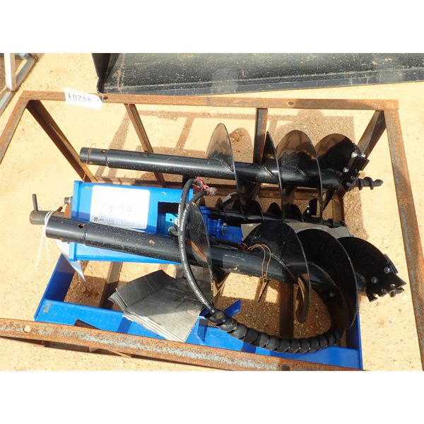 HYD AUGER W/2 BITS , fits skid steer loader (B5)