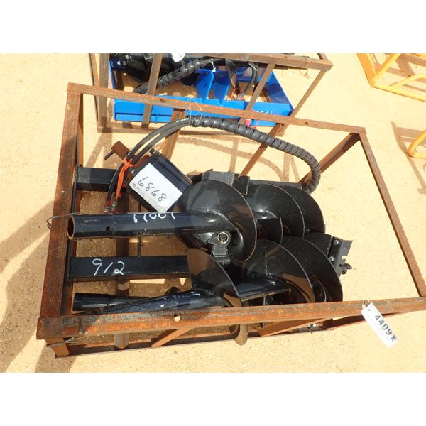 HYD AUGER W/2 BITS , fits skid steer loader (B5)