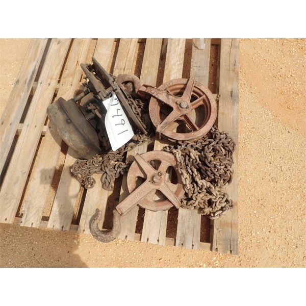 YALE 1 TON SPUR GEAR BLOCK CHAIN HOIST (B9)