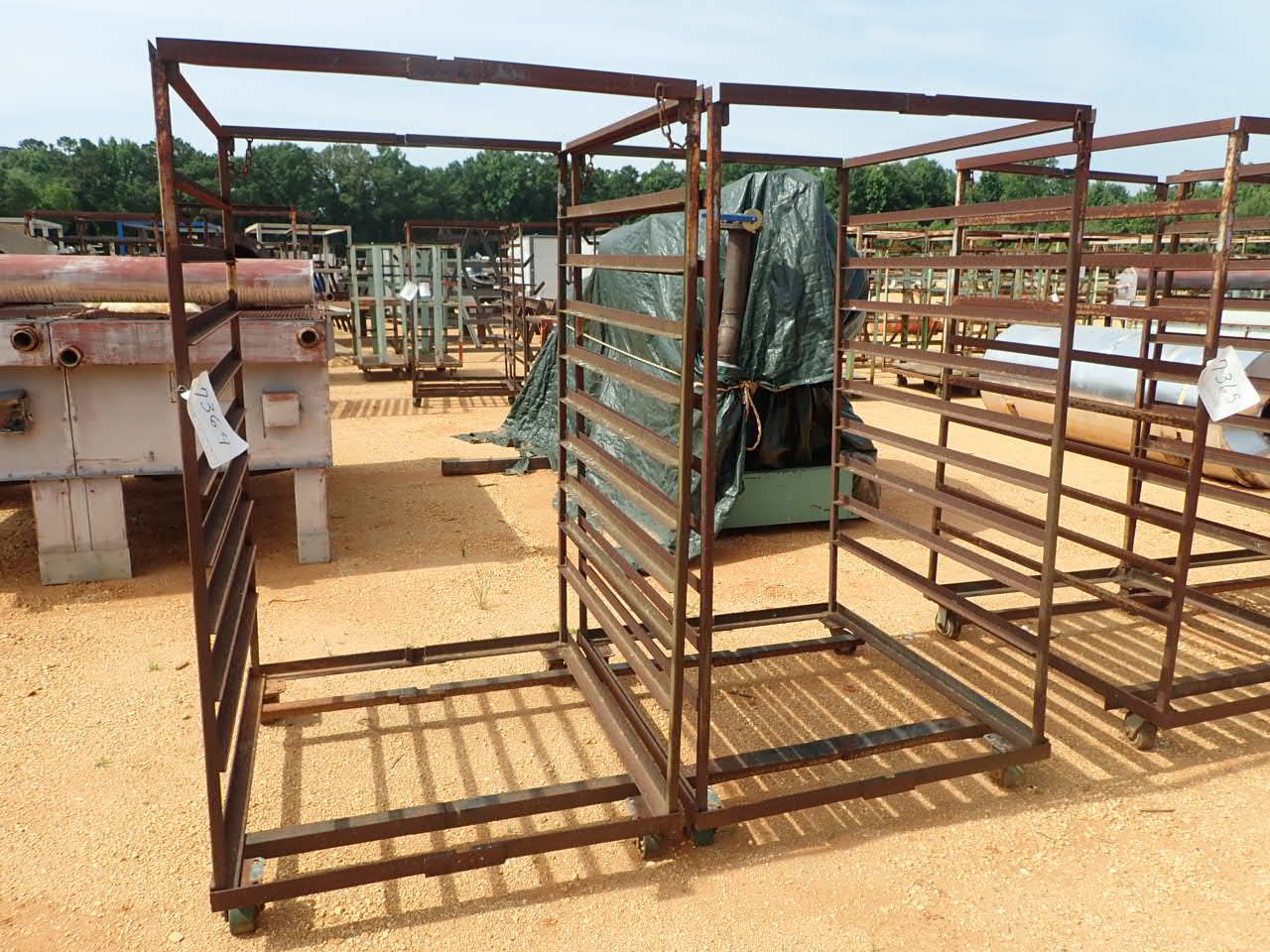 (2) METAL ROLL AROUND STORAGE RACKS (B9) - J.M. Wood Auction Company, Inc.