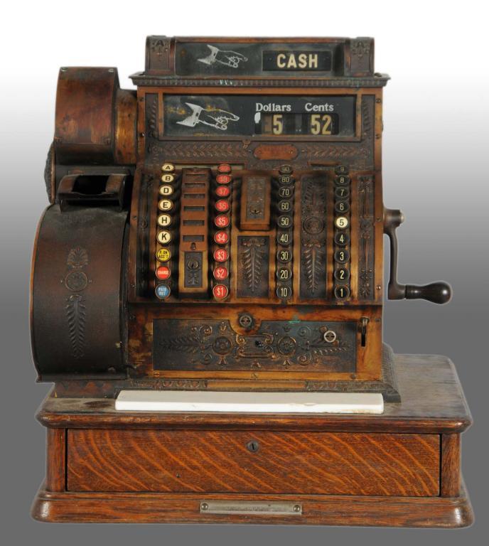 Brass & Wood National Cash Register.