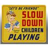 Image 1 : Tin Sunbeam Bread Warning Playing Children Sign.