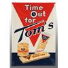 Image 1 : Embossed Tin Tom's Toasted Peanuts Sign.