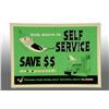 Image 1 : Embossed Tin Self-Service Laundry Horizontal Sign.