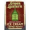 Image 1 : Porcelain Green Lantern Ice Cream Sign.