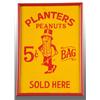 Image 1 : Tin Planters Peanut Mr. Peanut Square Sign.