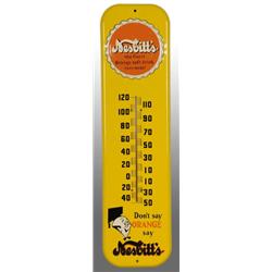 Embossed Tin Nesbitt's Bottle Cap Thermometer.