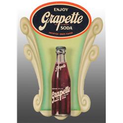 Cardboard Grapette Die-Cut Bottle Display Sign.