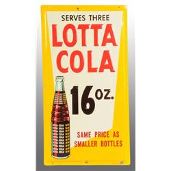 Embossed Tin Lotta Cola Vertical Sign.
