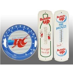 Lot of 3: Advertising Thermometers.