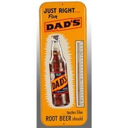 Embossed Tin Dad's Root Beer Thermometer.