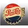 Image 2 : Tin Pepsi-Cola Bottle Cap Flange Sign.
