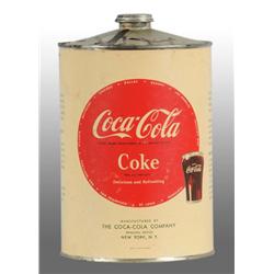 Coca-Cola 1-Gallon Syrup Jug with Paper Label.