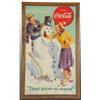Image 1 : Cardboard Coca-Cola Snowman Vertical Sign.