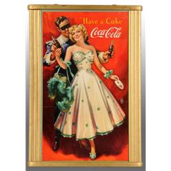 Cardboard Coca-Cola Poster with Gold Kay Frame.