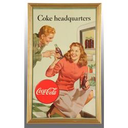 Cardboard Coca-Cola Vertical Poster.