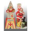 Image 1 : Lot of 3: Cardboard Coca-Cola Die-Cut Santa Signs.