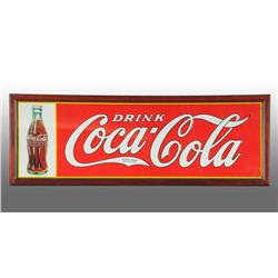 Embossed Tin Coca-Cola Sign.